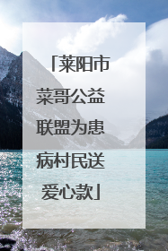 莱阳市菜哥公益联盟为患病村民送爱心款